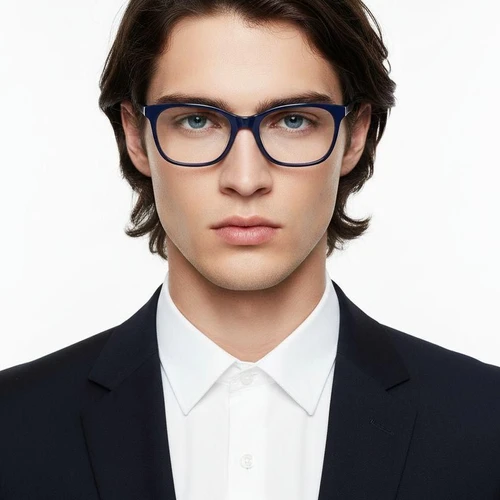 Rectangular Blue Acetate Glasses #BS2012-0258