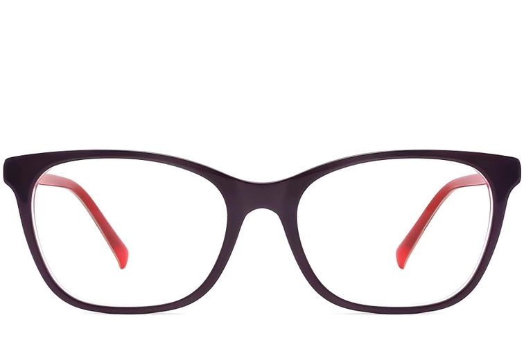 Rectangular Purple Acetate Glasses #BS2012-0258