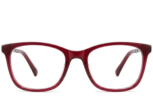 Verres rectangulaires en acétate rouge #BS2012-0259