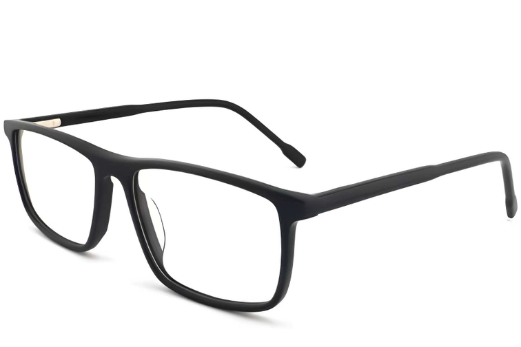 Gafas rectangulares de acetato negro #BS2012-0272