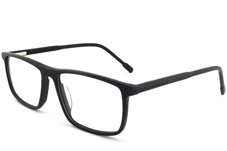 Lunettes rectangulaires en acétate noir #BS2012-0272