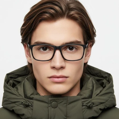 Rectangular Black Acetate Glasses #BS2012-0272