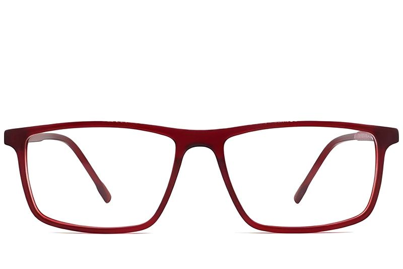 Gafas rectangulares de acetato rojo #BS2012-0273
