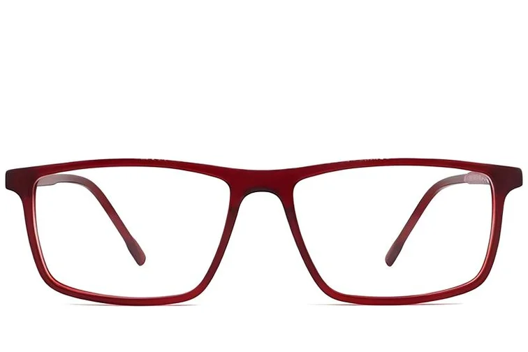 Gafas rectangulares de acetato rojo #BS2012-0273