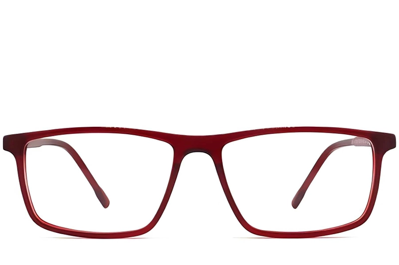 Rectangular Red Acetate Glasses #BS2012-0273
