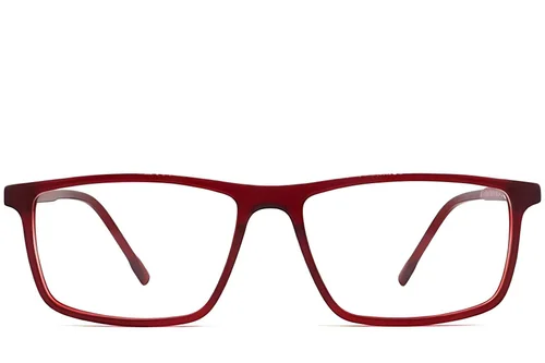 Verres rectangulaires en acétate rouge #BS2012-0273