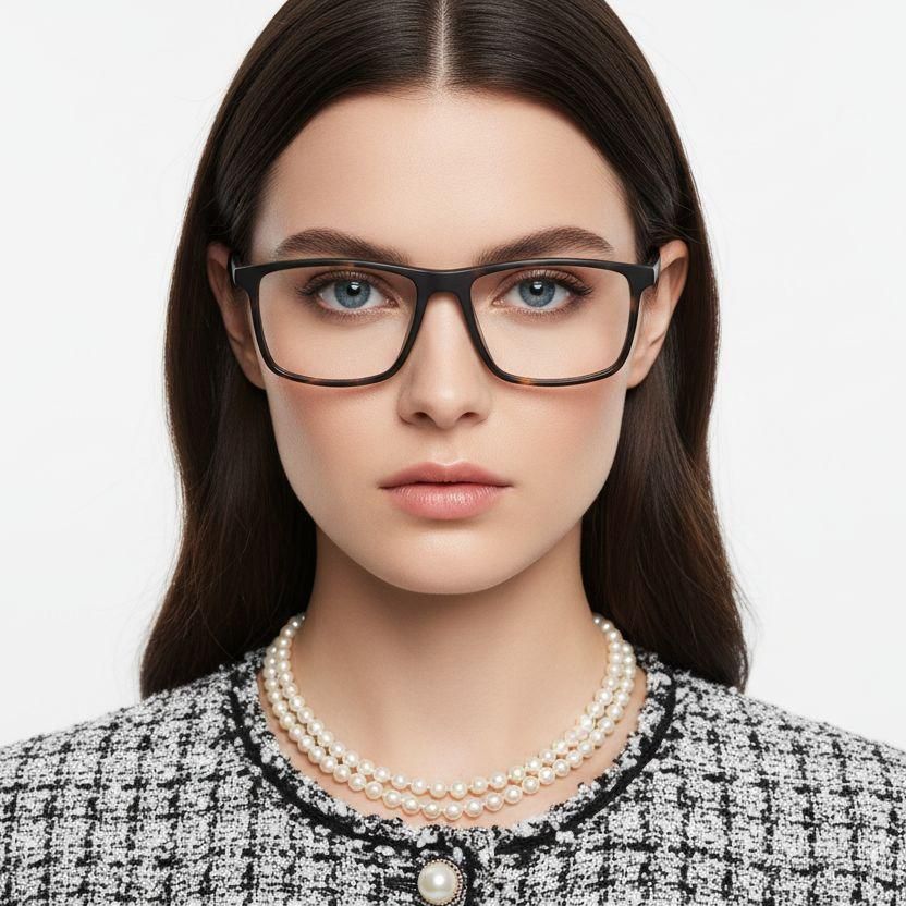 Rectangular Tortoiseshell Acetate Glasses #BS2012-0274