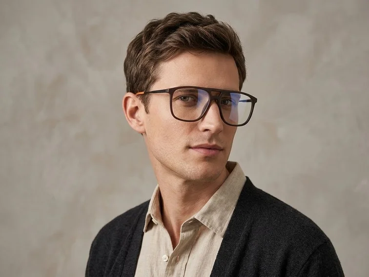 Lunettes aviateur en acétate marron #BS2012-0276