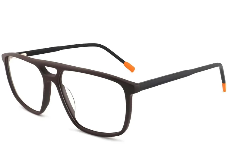 Gafas de acetato marrón estilo aviador #BS2012-0276