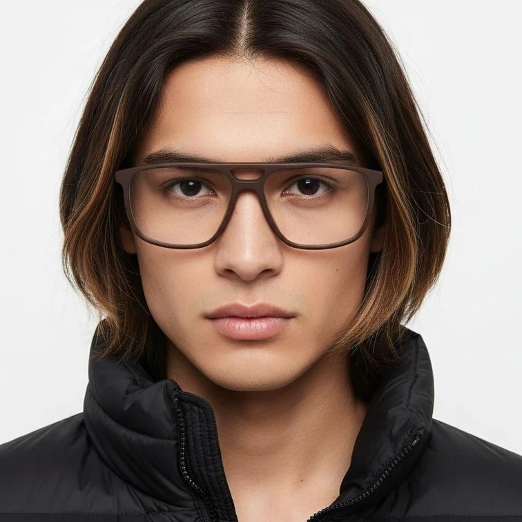 Aviator Brown Acetate Glasses #BS2012-0276