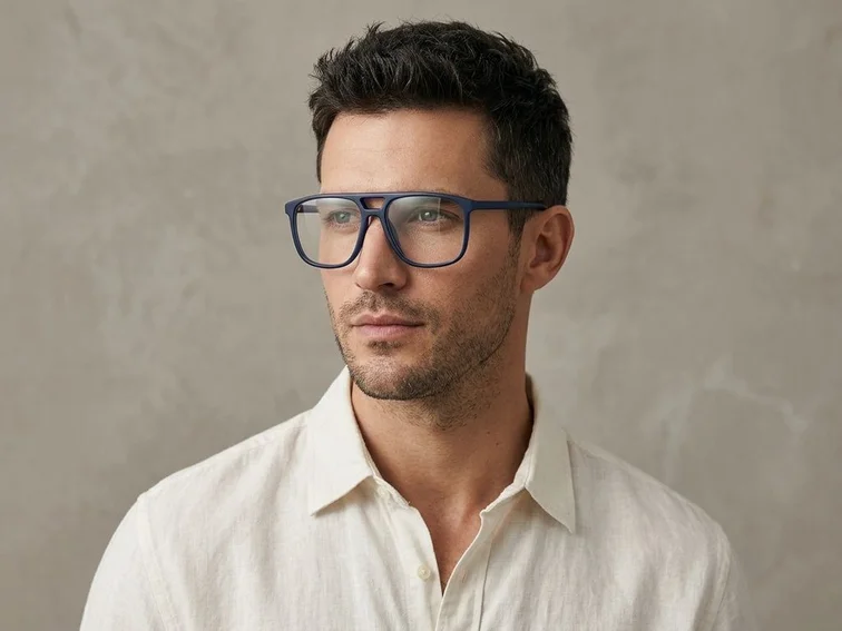 Gafas de acetato azul aviador #BS2012-0277