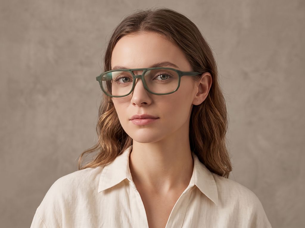 Gafas de acetato verde aviador #BS2012-0278