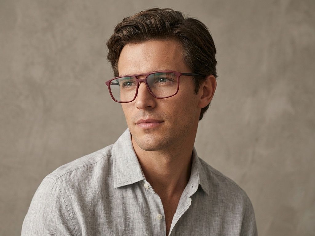 Aviator Red Acetate Glasses #BS2012-0280
