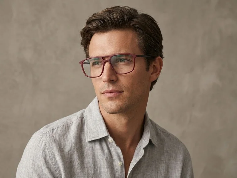 Aviator Red Acetate Glasses #BS2012-0280