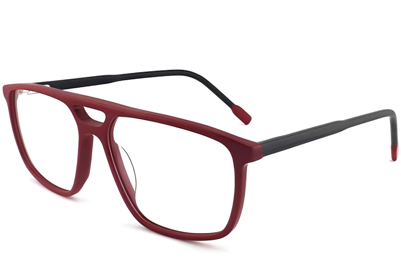 Aviator Red Acetate Glasses #BS2012-0280