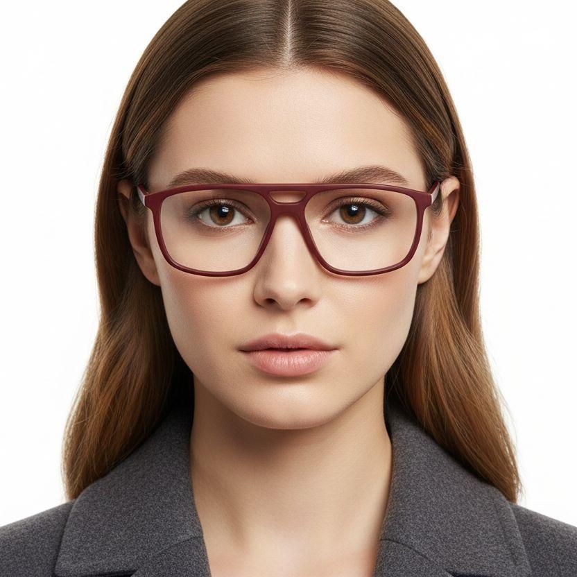 Gafas de acetato rojo de aviador #BS2012-0280