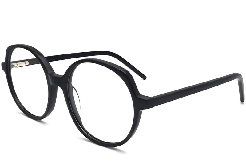 Oval Black Acetate Glasses #BS2012-0281