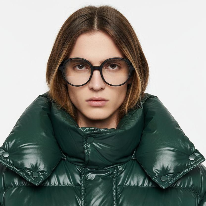 Oval Black Acetate Glasses #BS2012-0281