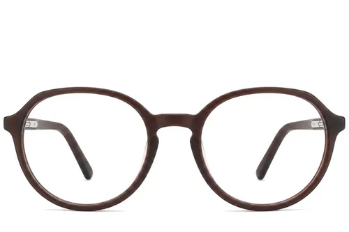 Oval Brown Acetate Glasses #BS2012-0282