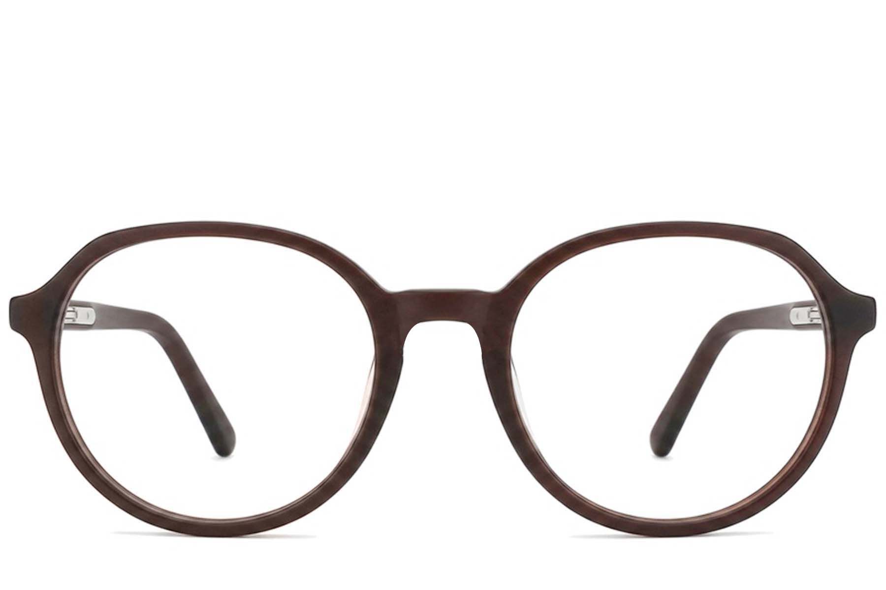 Gafas ovaladas de acetato marrón #BS2012-0282