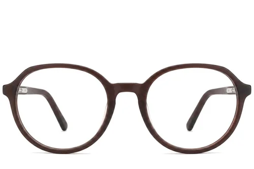 Oval Brown Acetate Glasses #BS2012-0282