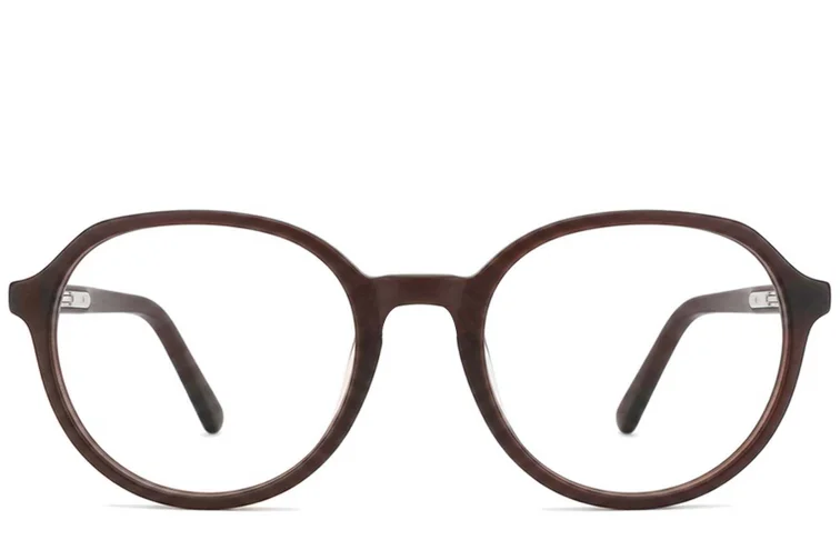 Gafas ovaladas de acetato marrón #BS2012-0282