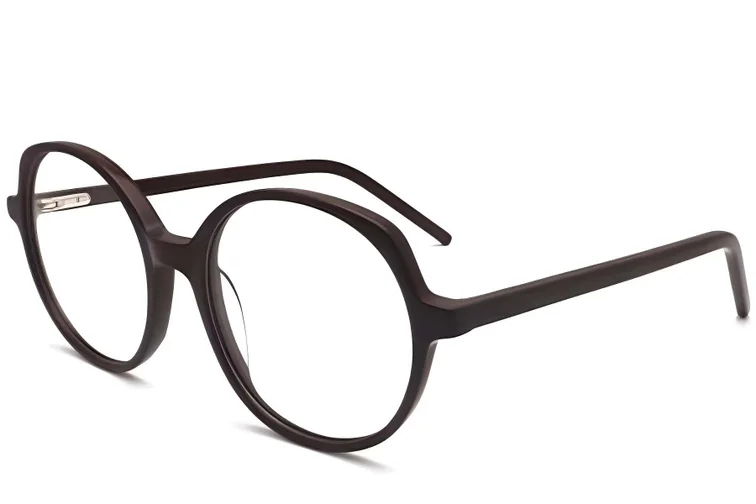 Lunettes ovales en acétate marron #BS2012-0282