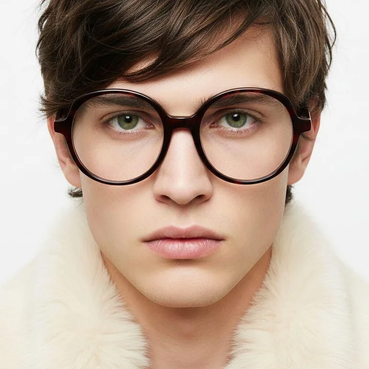 Oval Tortoiseshell Acetate Glasses #BS2012-0283