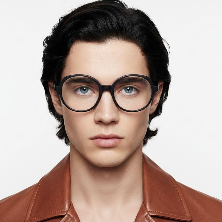 Gafas ovaladas de acetato azul #BS2012-0284