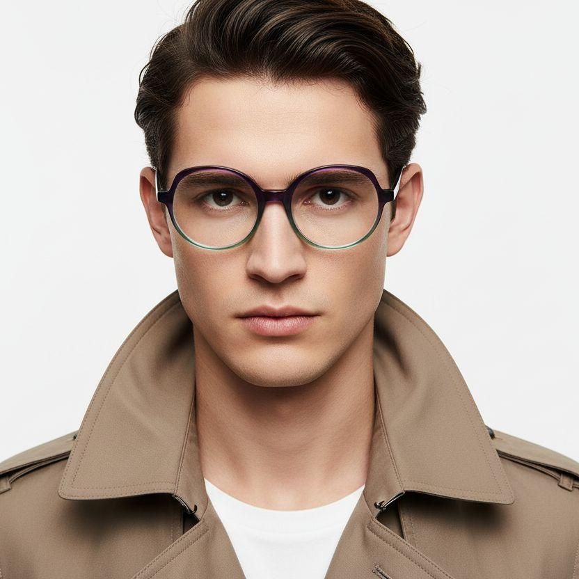 Ovale grüne Acetatbrille #BS2012-0285