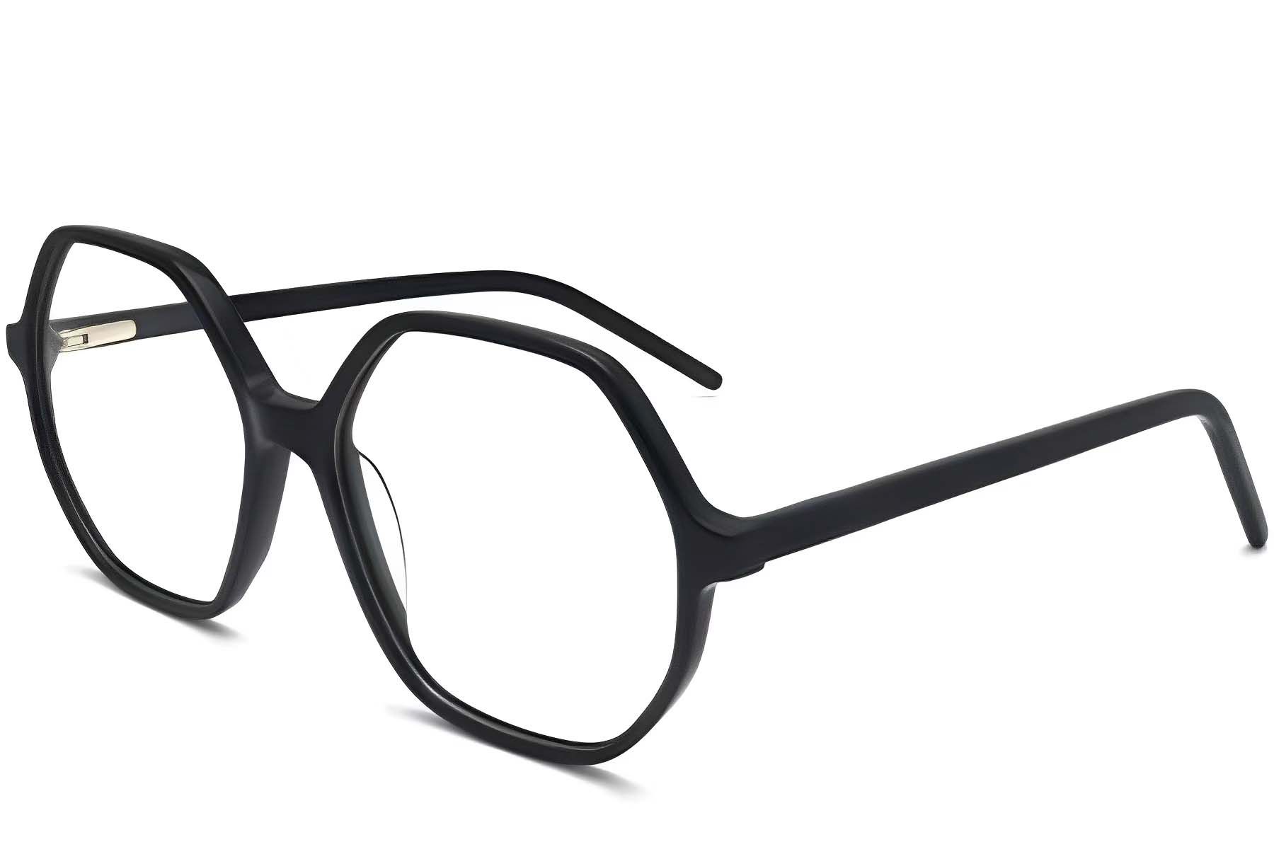 Geometric Black Acetate Glasses #BS2012-0286