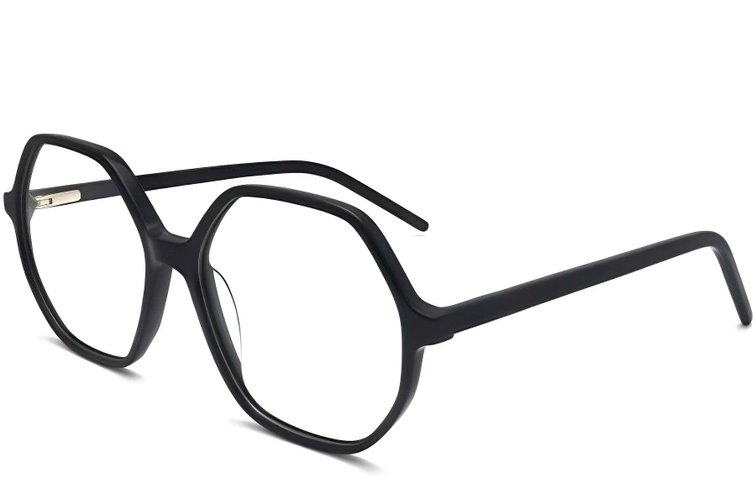 Lunettes géométriques en acétate noir #BS2012-0286