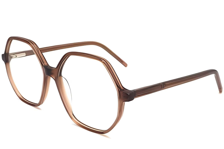 Lunettes géométriques en acétate marron #BS2012-0287
