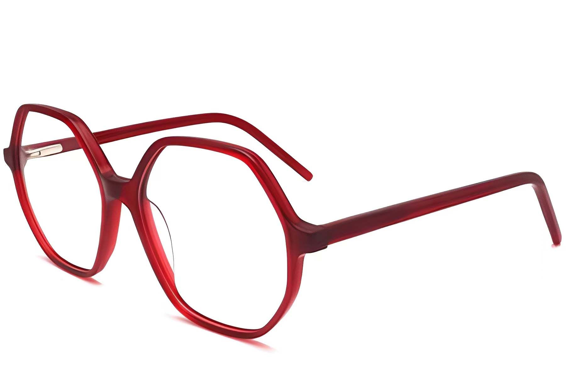 Geometric Red Acetate Glasses #BS2012-0289