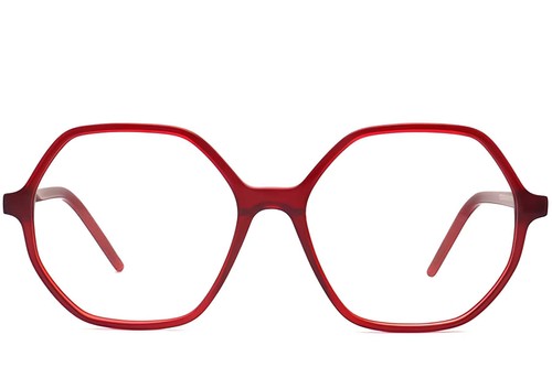 Geometric Red Acetate Glasses #BS2012-0289