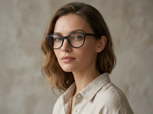 Lunettes ovales en acétate noir #BS2012-0291