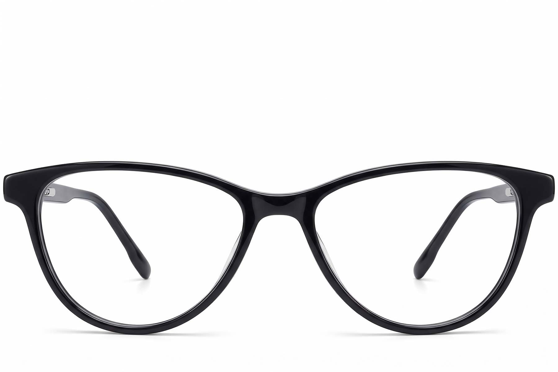 Oval Black Acetate Glasses #BS2012-0291