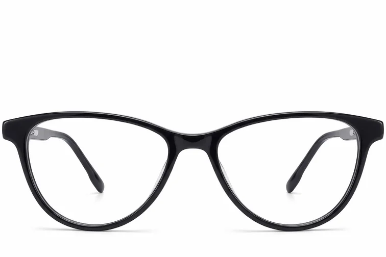 Oval Black Acetate Glasses #BS2012-0291