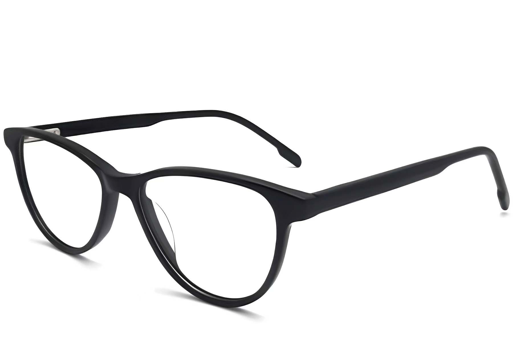 Oval Black Acetate Glasses #BS2012-0291