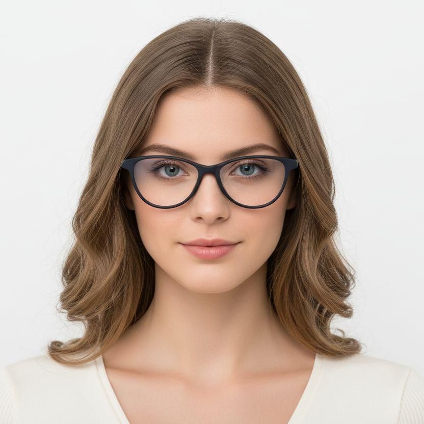 Ovale blaue Acetatbrille #BS2012-0292