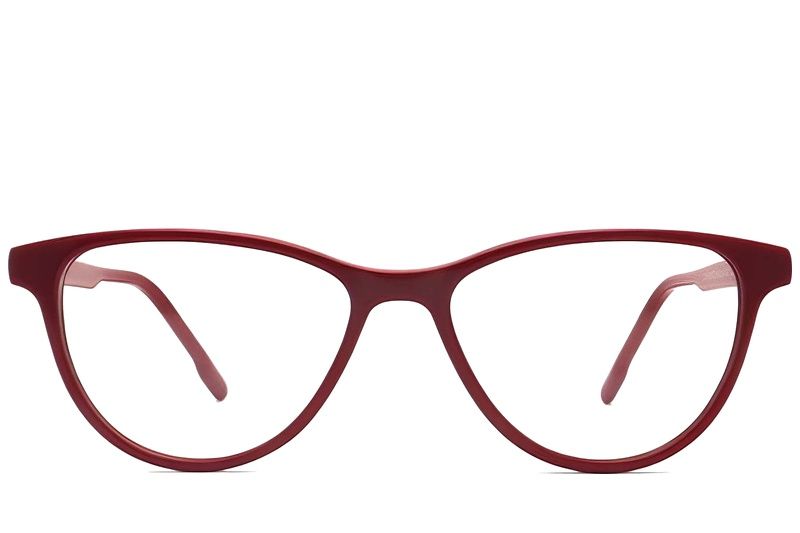 Oval Red Acetate Glasses #BS2012-0293
