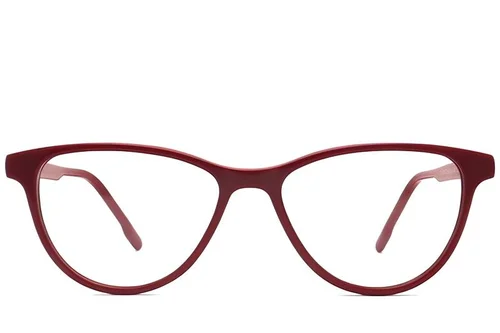 Lunettes ovales en acétate rouge #BS2012-0293