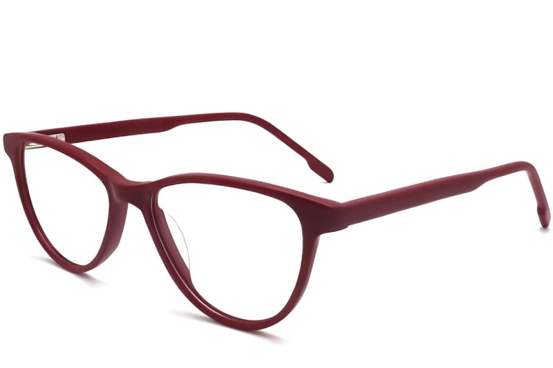 Oval Red Acetate Glasses #BS2012-0293