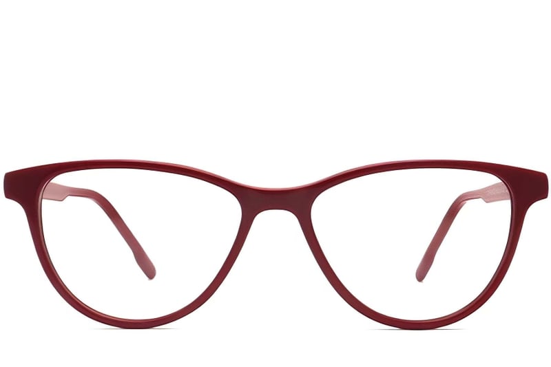 Oval Red Acetate Glasses #BS2012-0293