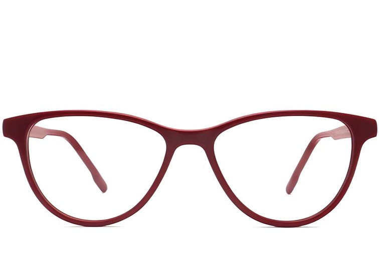 Gafas ovaladas de acetato rojo #BS2012-0293