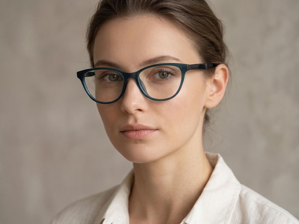 Oval Green Acetate Glasses #BS2012-0294