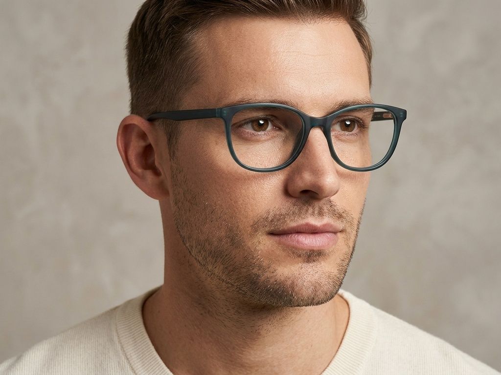 Oval Green Acetate Glasses #BS2012-0294