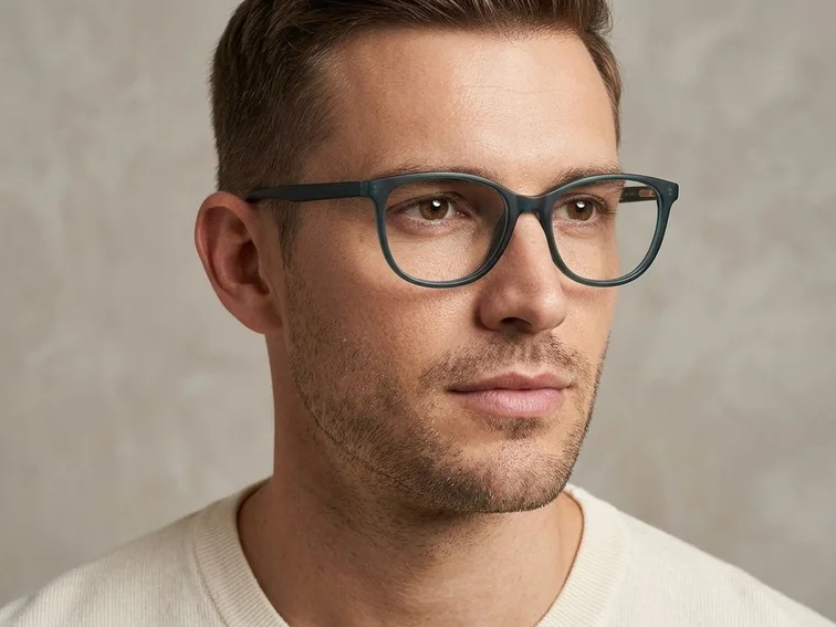Oval Green Acetate Glasses #BS2012-0294