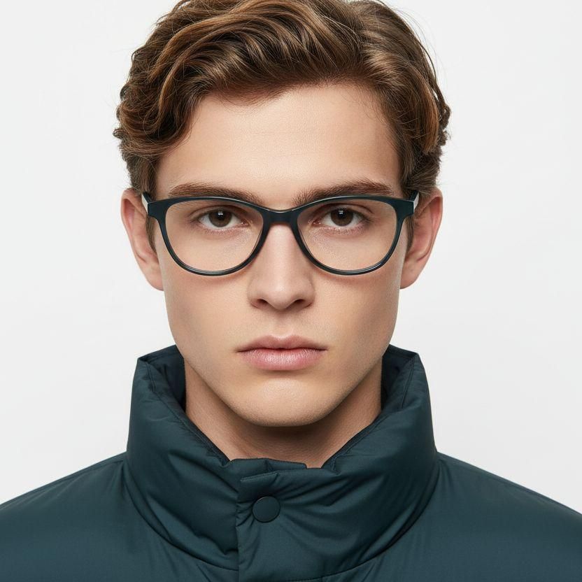 Gafas ovaladas de acetato verde #BS2012-0294