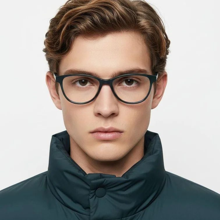 Oval Green Acetate Glasses #BS2012-0294